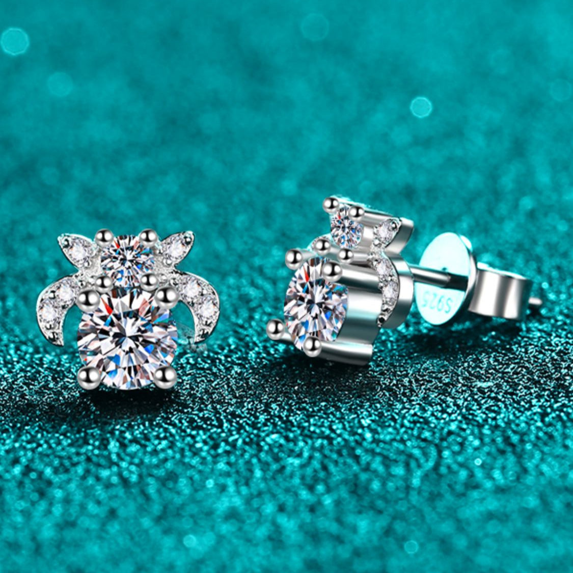 1 Carat Moissanite 925 Sterling Silver Stud Earrings-Bijou Crush