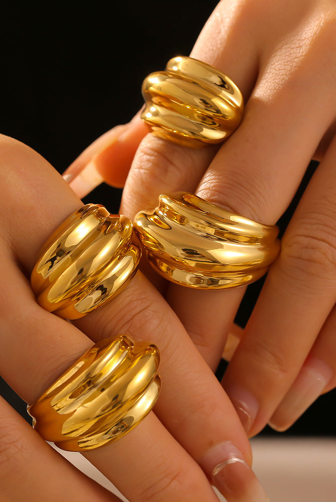 18K Gold-Plated Titanium Steel Open Ring-Bijou Crush