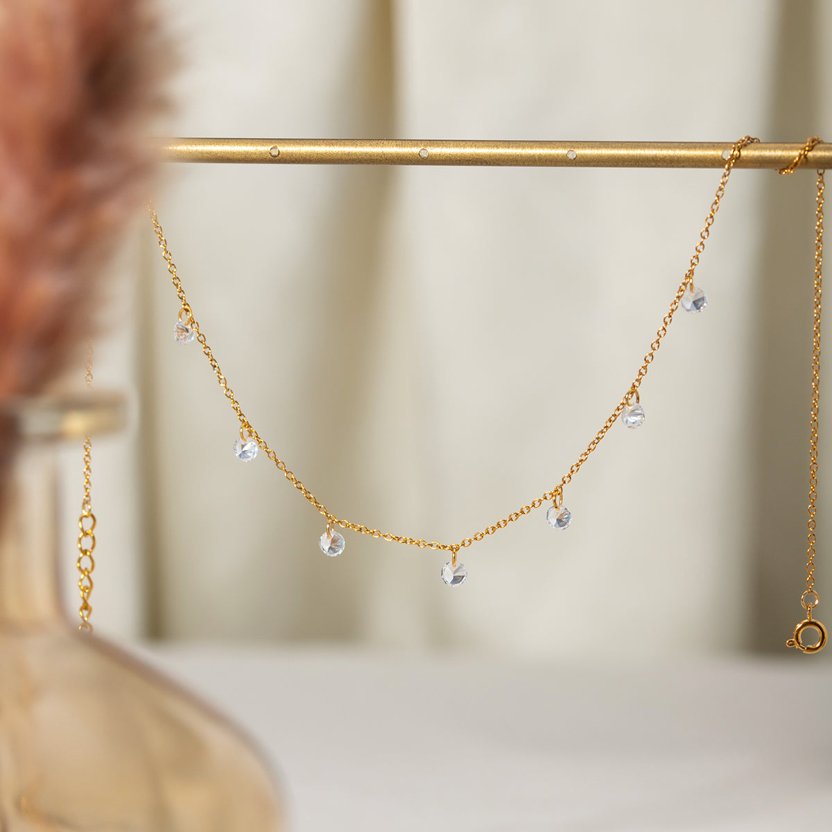 Stainless Steel Rhinestone Pendant Necklace-Bijou Crush