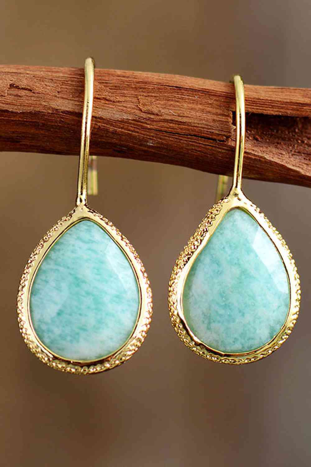 Handmade Natural Stone Teardrop Earrings-Bijou Crush