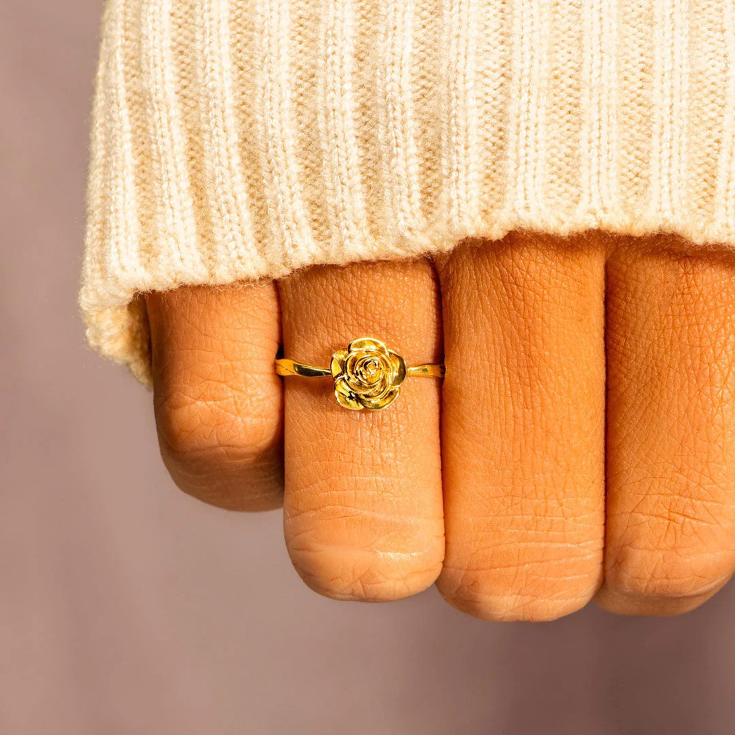 Rose Shape 18K Gold-Plated Ring-Bijou Crush