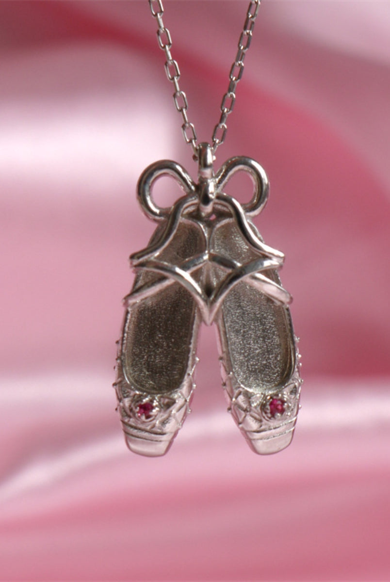 Copper Ballet Shoe Pendant Necklace-Bijou Crush