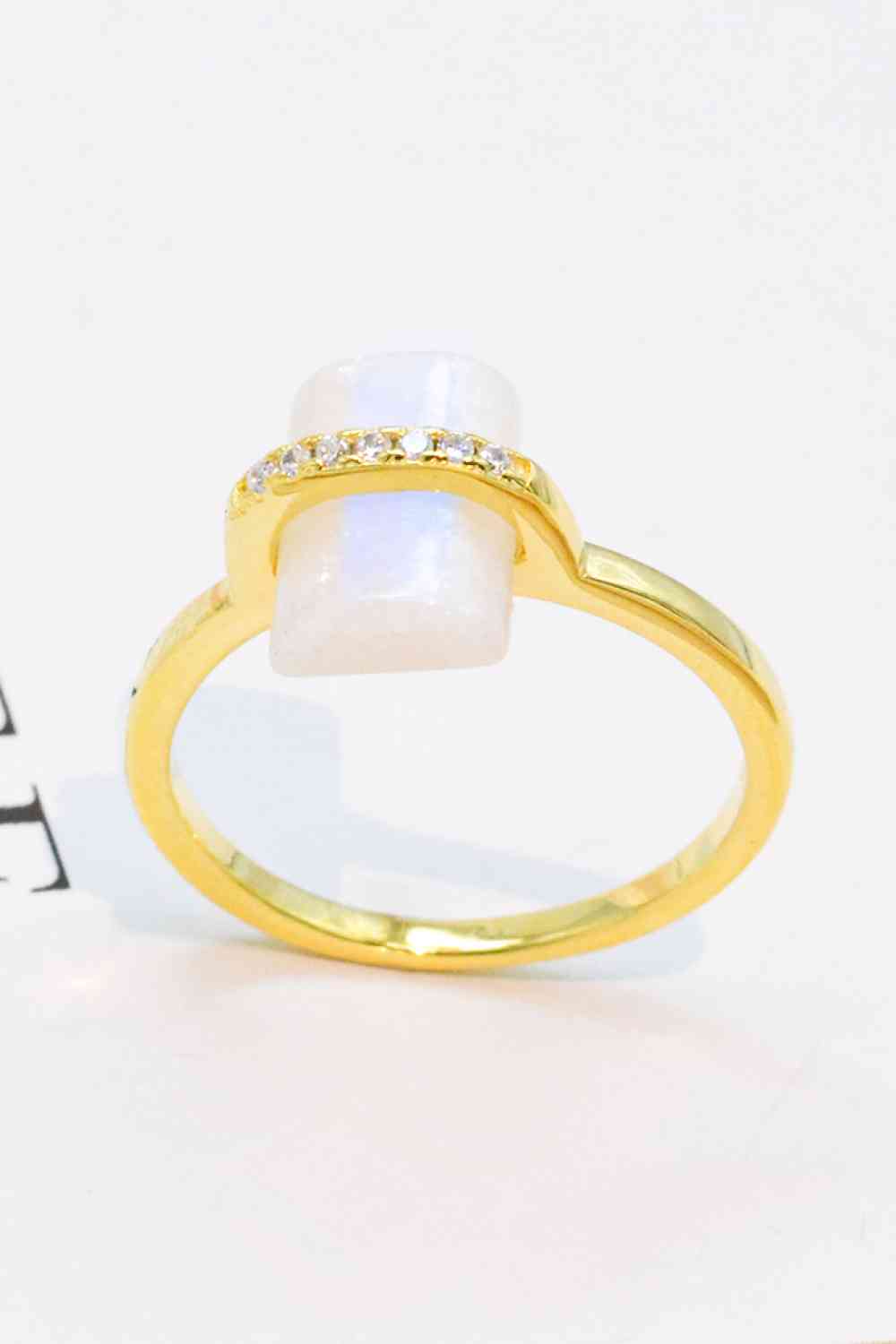 Natural Moonstone Platinum-Plated Ring-Bijou Crush