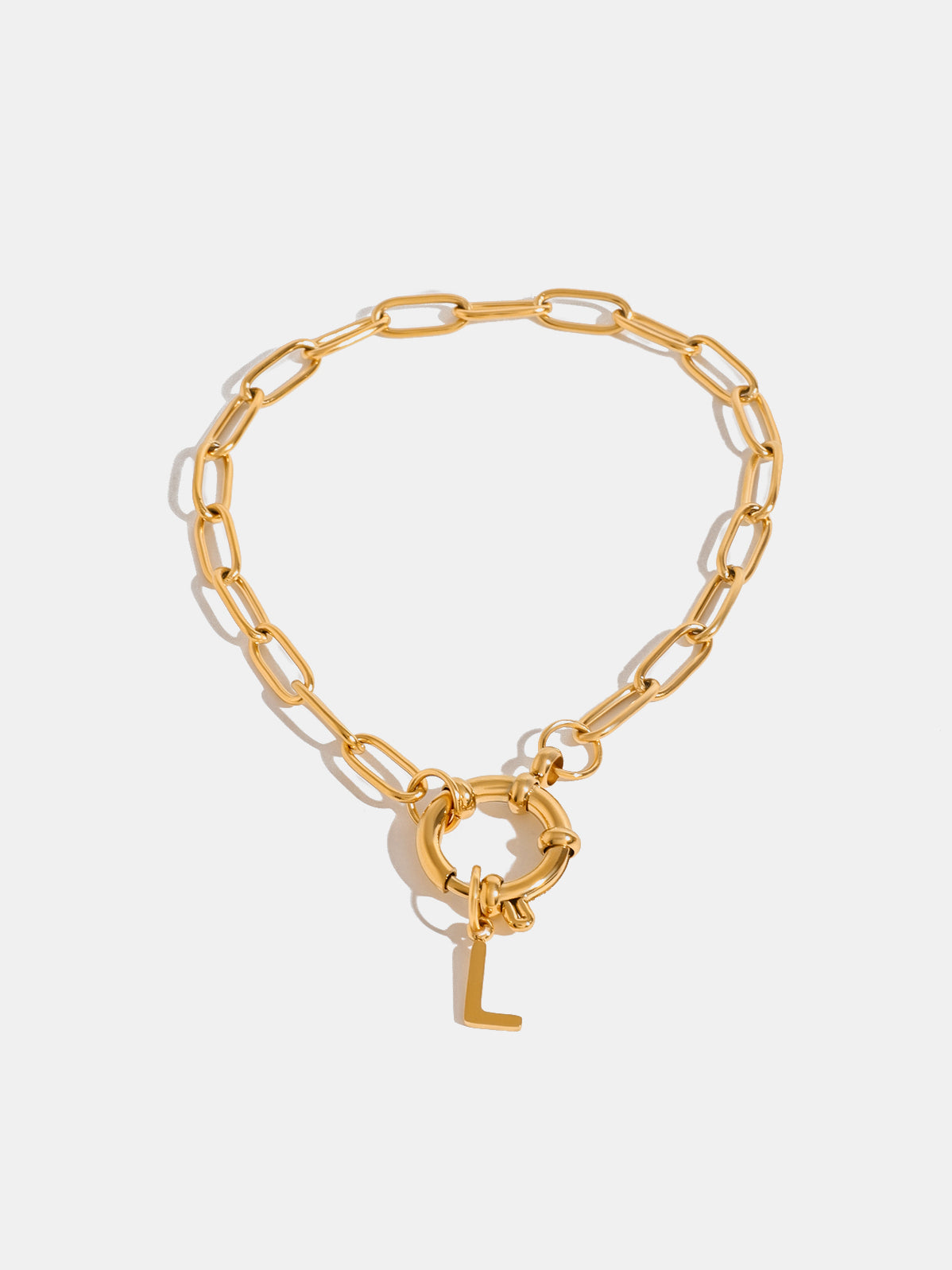 18K Gold-Plated Stainless Steel Letter L Bracelet-Bijou Crush