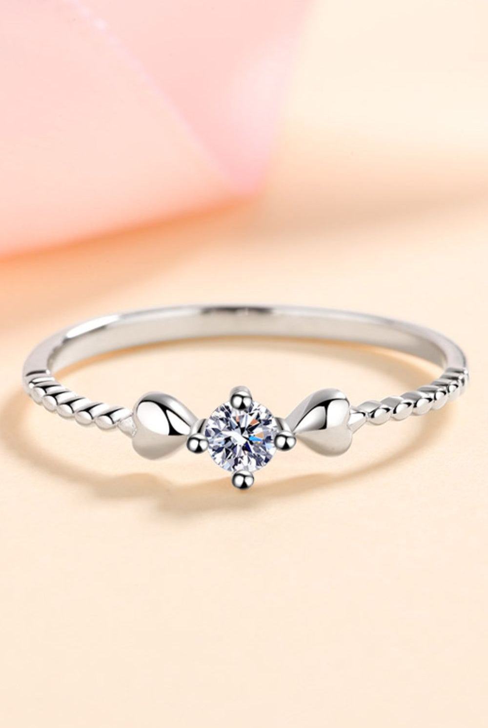 Adored Moissanite Heart 925 Sterling Silver Ring-Bijou Crush