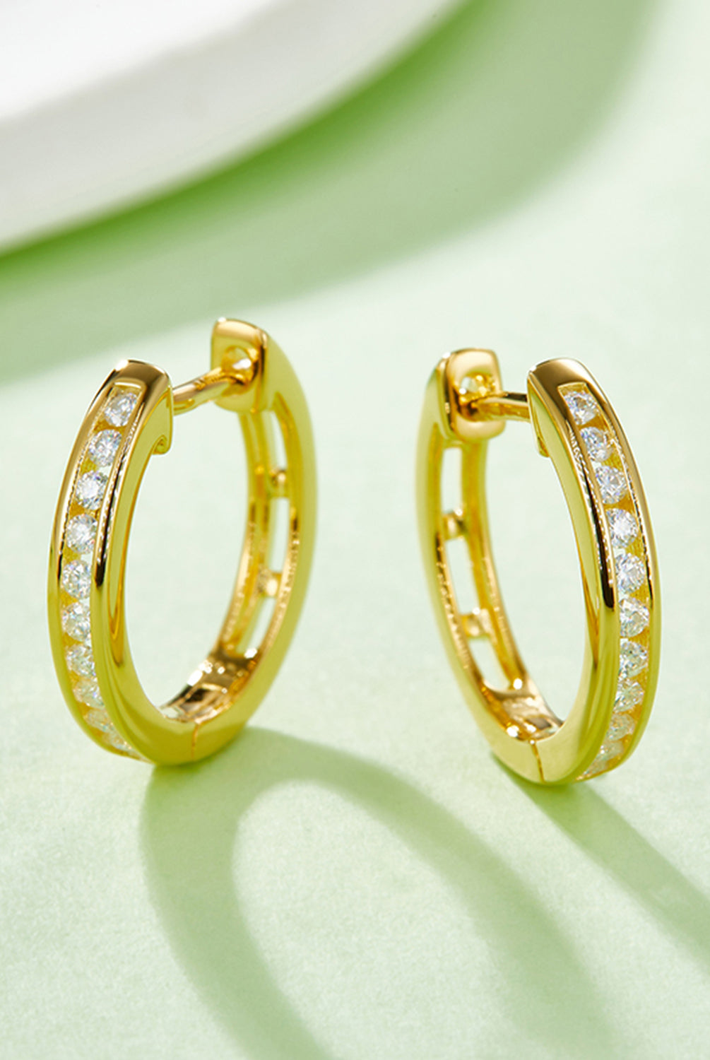 Moissanite 925 Sterling Silver Huggie Earrings-Bijou Crush