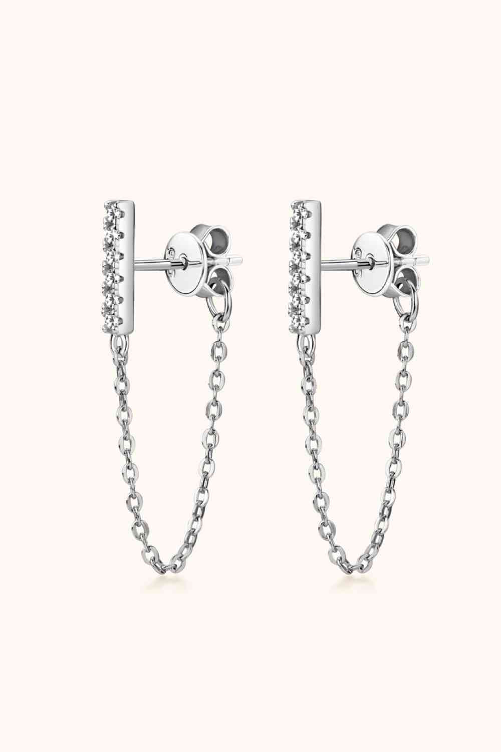 Moissanite 925 Sterling Silver Connected Earrings-Bijou Crush