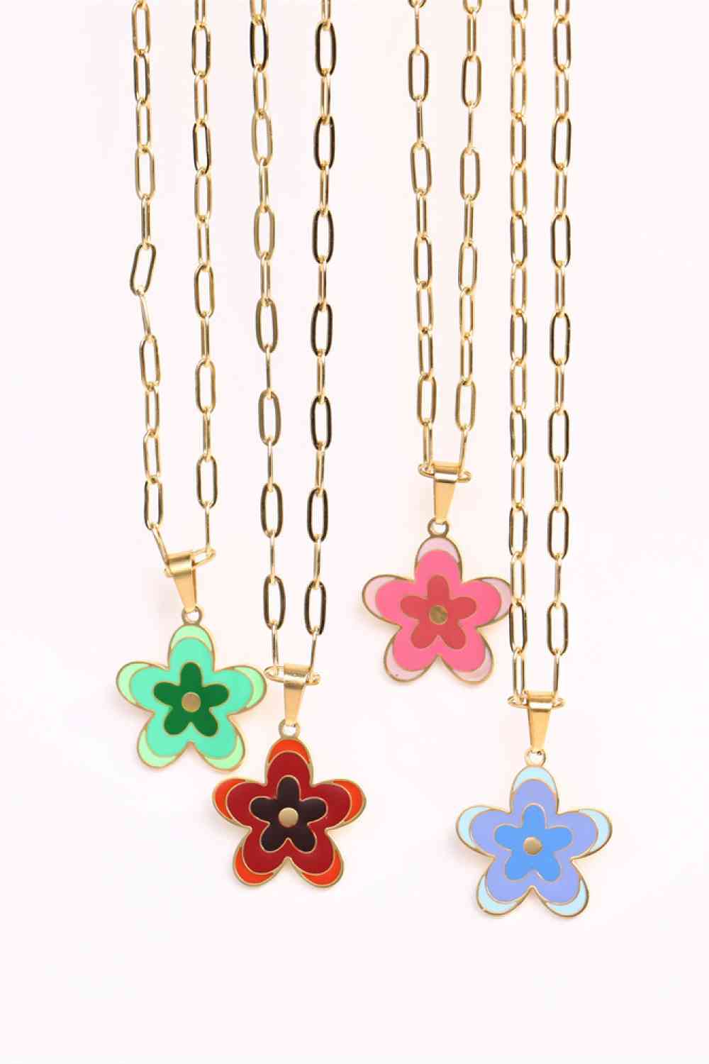 Flower Pendant Stainless Steel Necklace-Bijou Crush