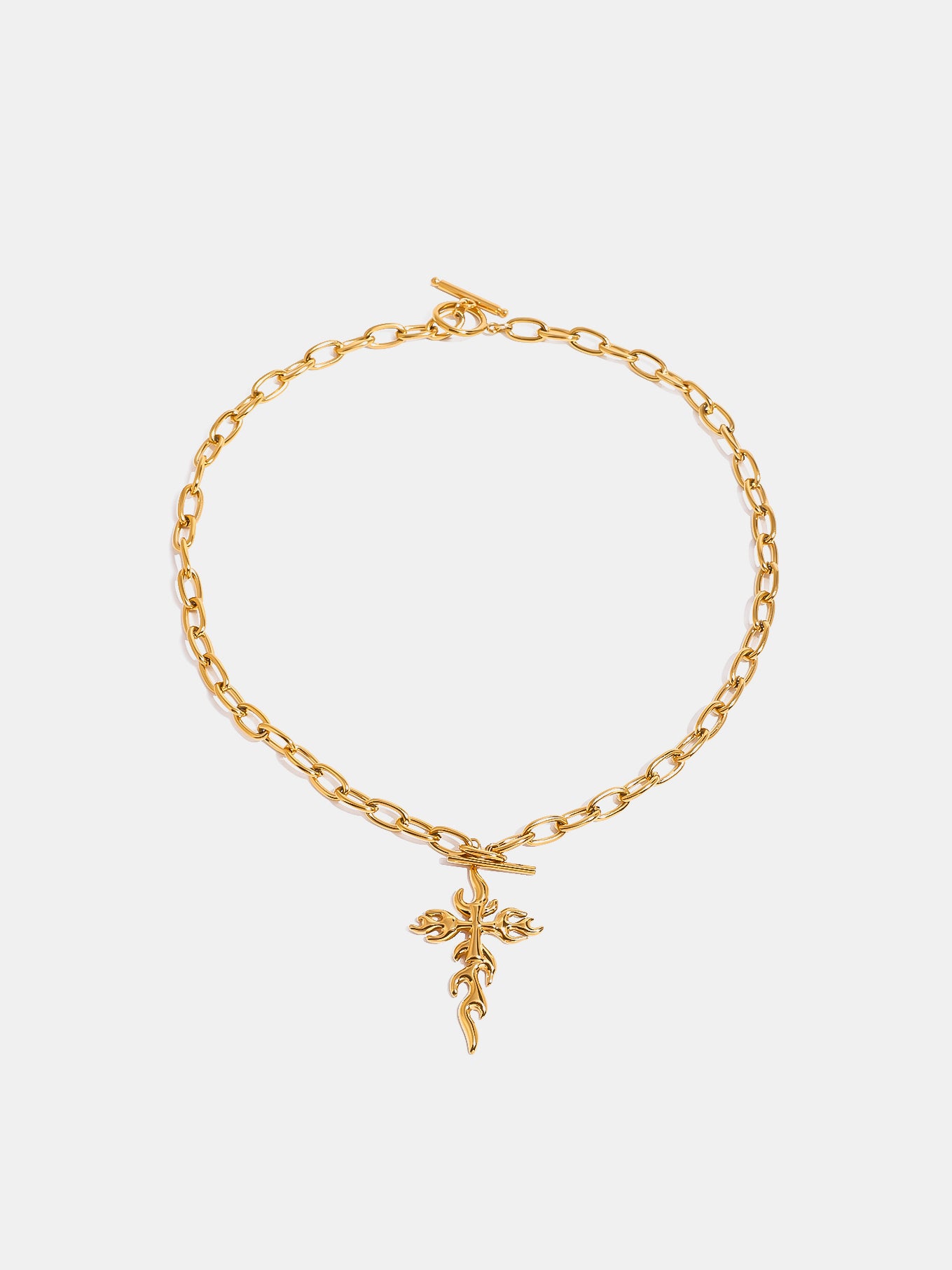 18K Gold-Plated Stainless Steel Cross Necklace-Bijou Crush