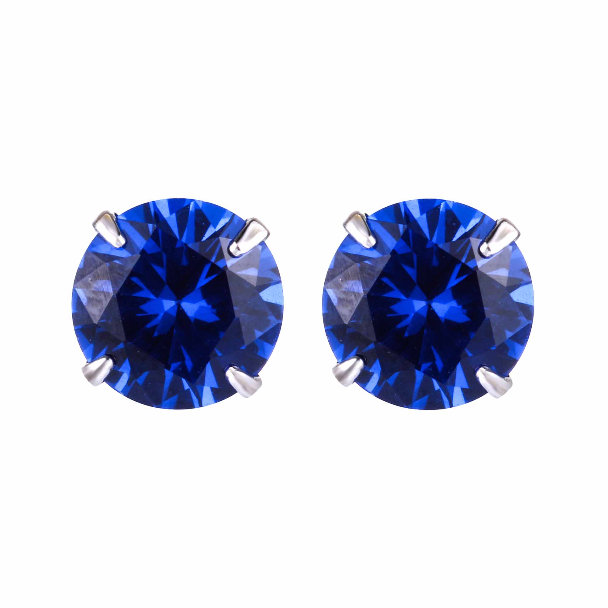 Simple CZ White 925 Sterling Silver Round Studs Earrings-Bijou Crush