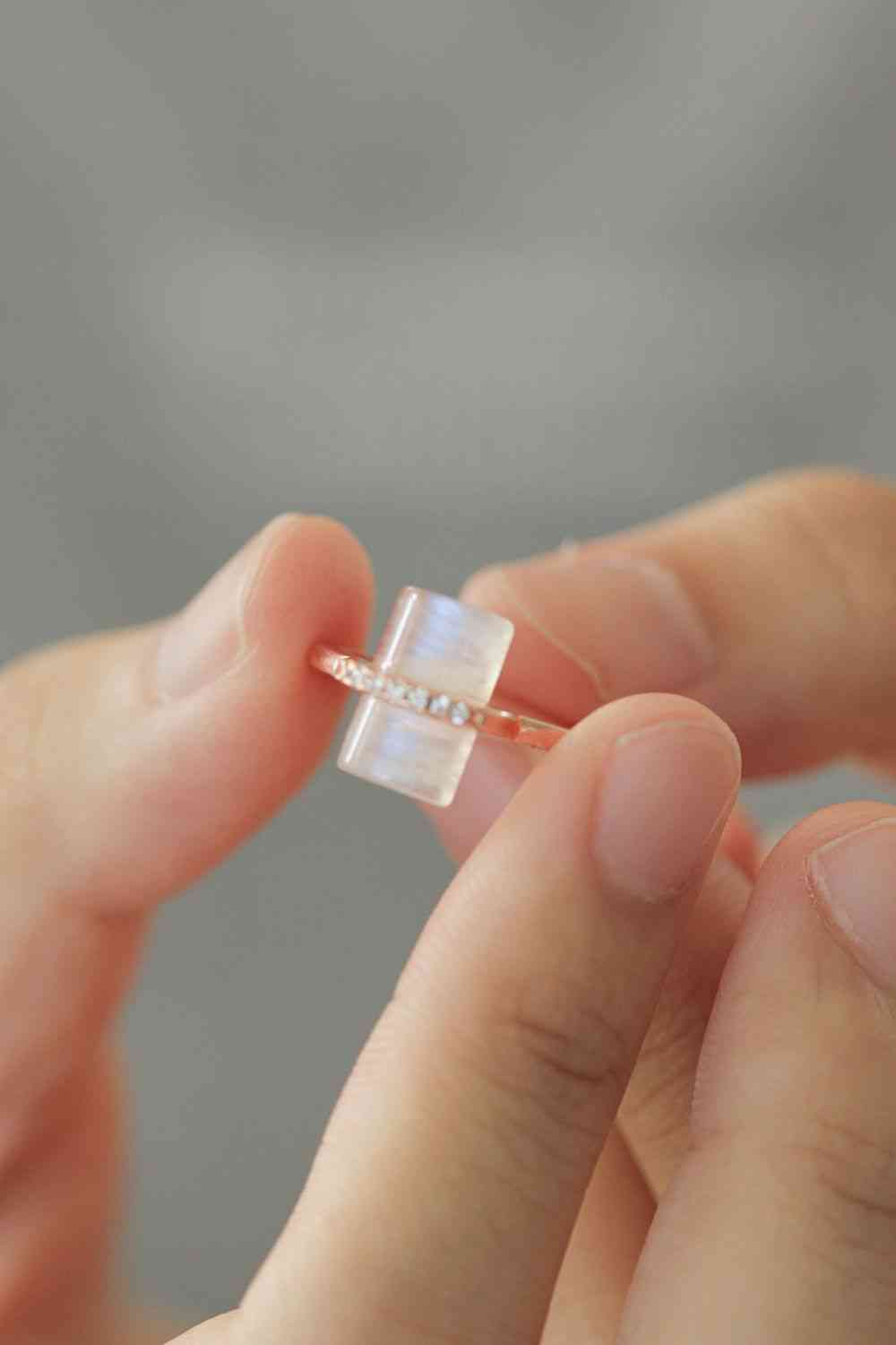 Natural Moonstone Platinum-Plated Ring-Bijou Crush