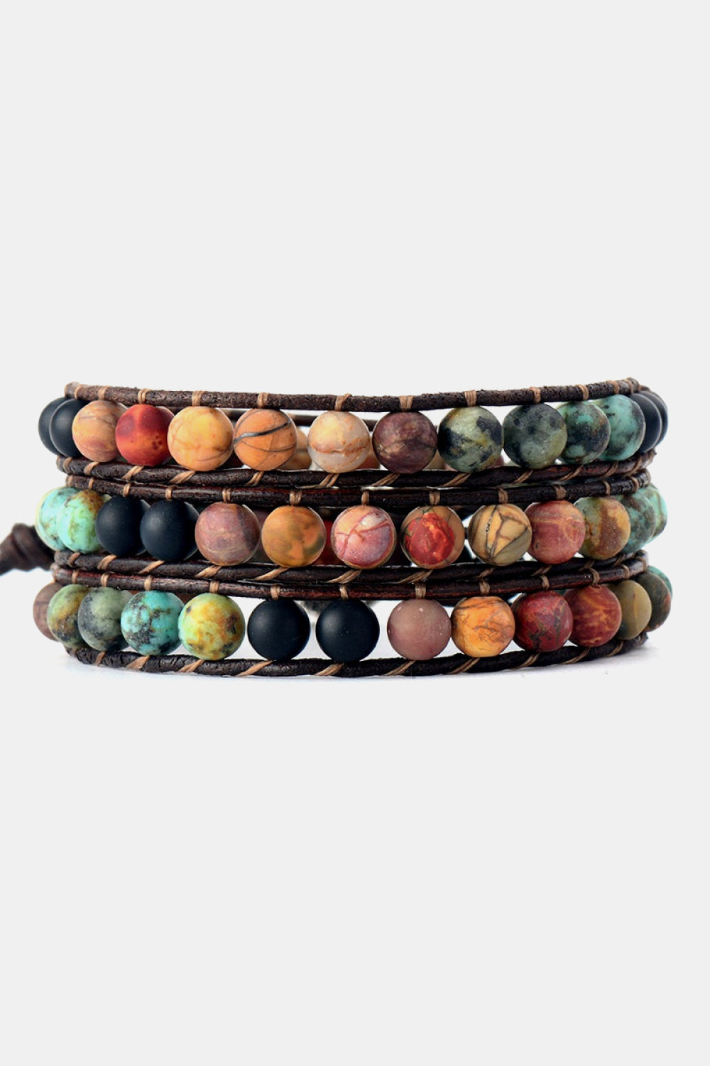 Handmade Triple Layer Beaded Agate Bracelet-Bijou Crush