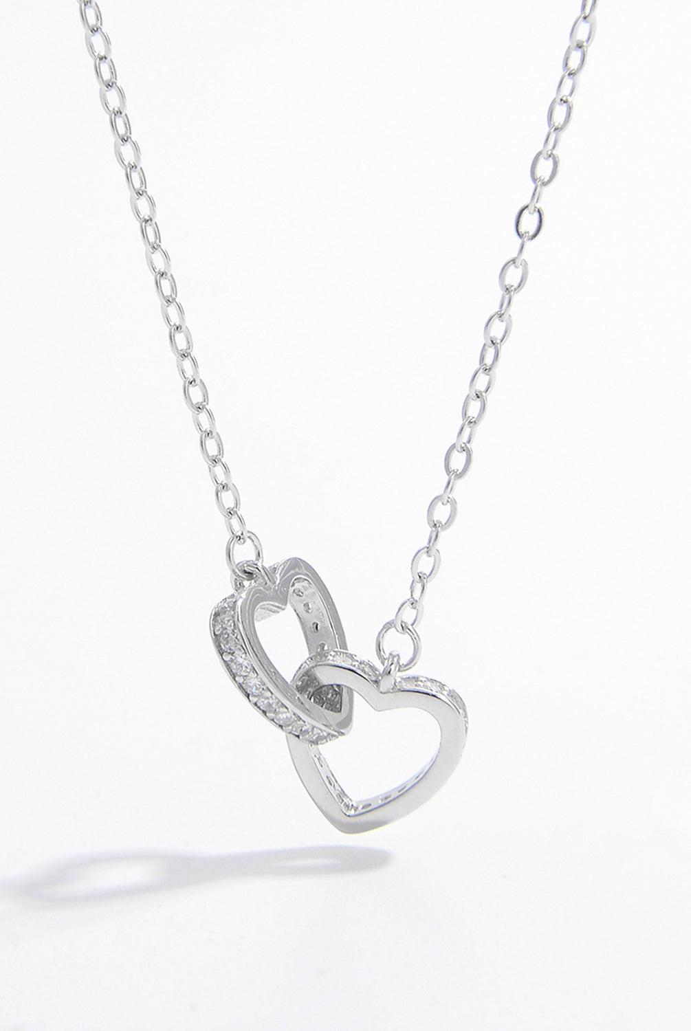 925 Sterling Silver Inlaid Zircon Heart Necklace-Bijou Crush