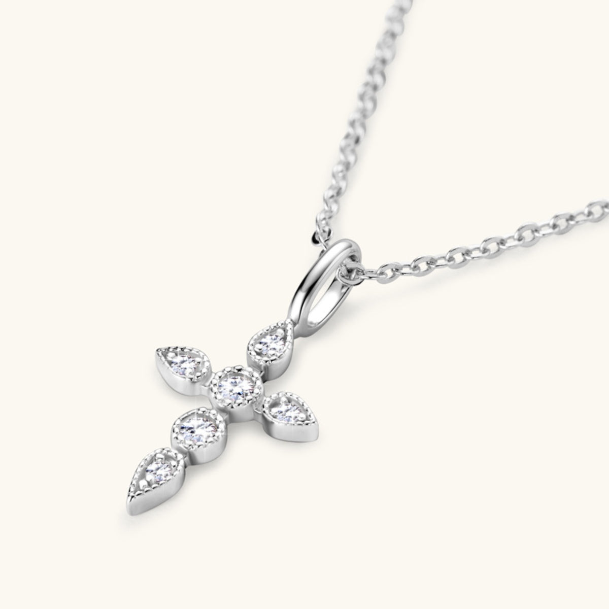 Moissanite Cross Pendant Necklace - 925 Sterling Silver-Bijou Crush