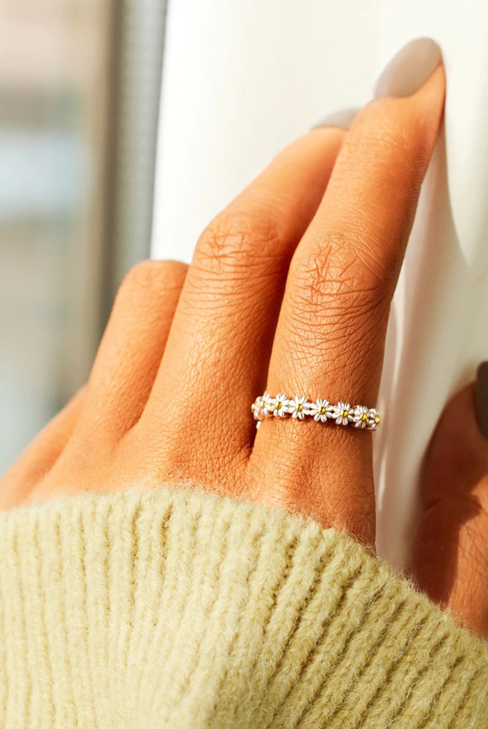 Flower Shape 925 Sterling Silver Ring-Bijou Crush