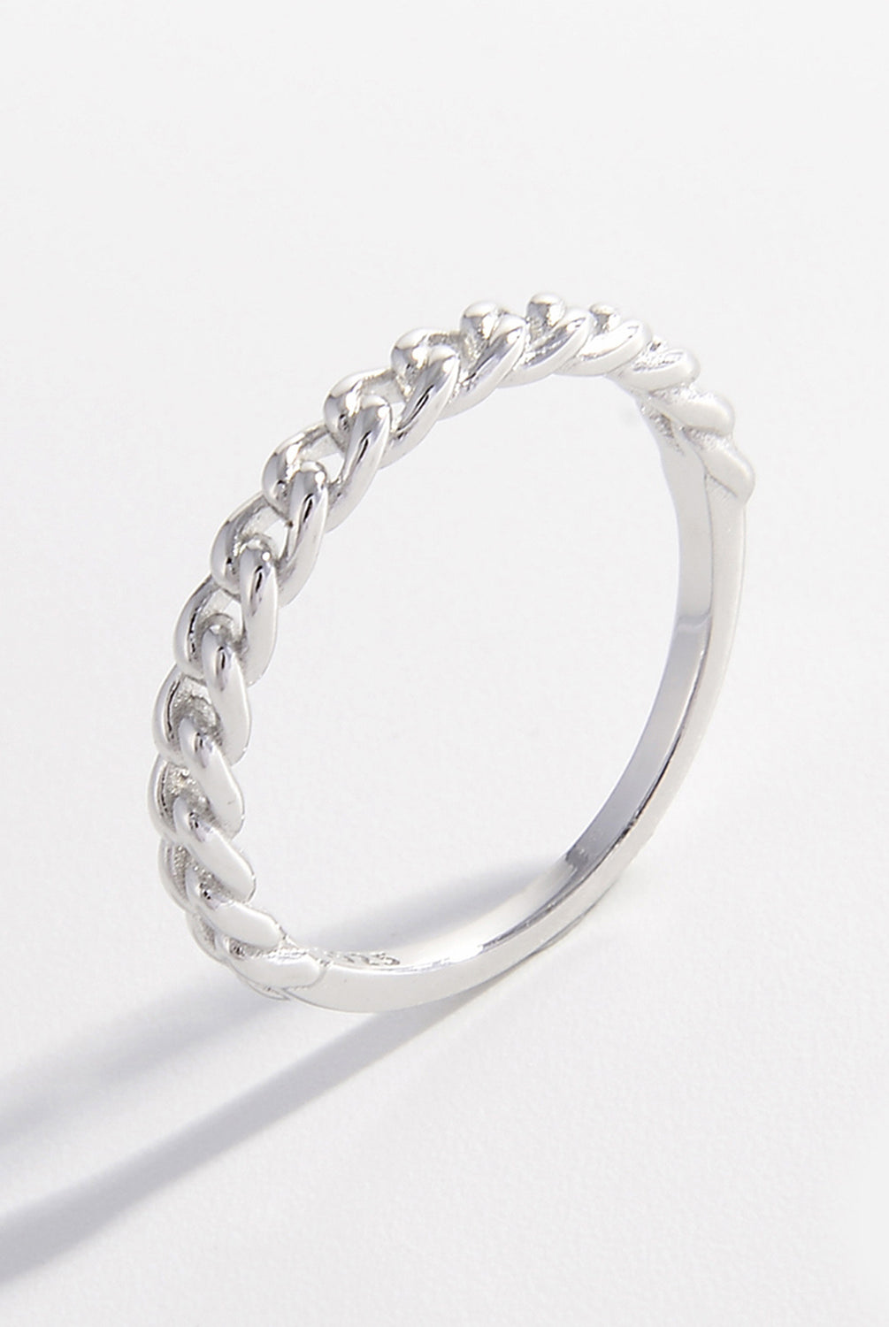 925 Sterling Silver Curb Chain Ring-Bijou Crush
