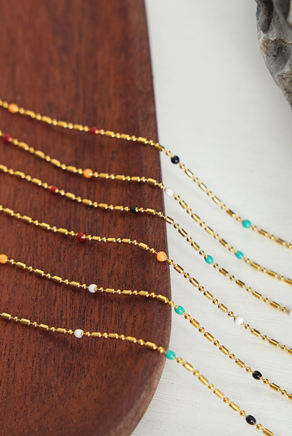 18K Gold-Plated Oil Drip Bead Necklace-Bijou Crush