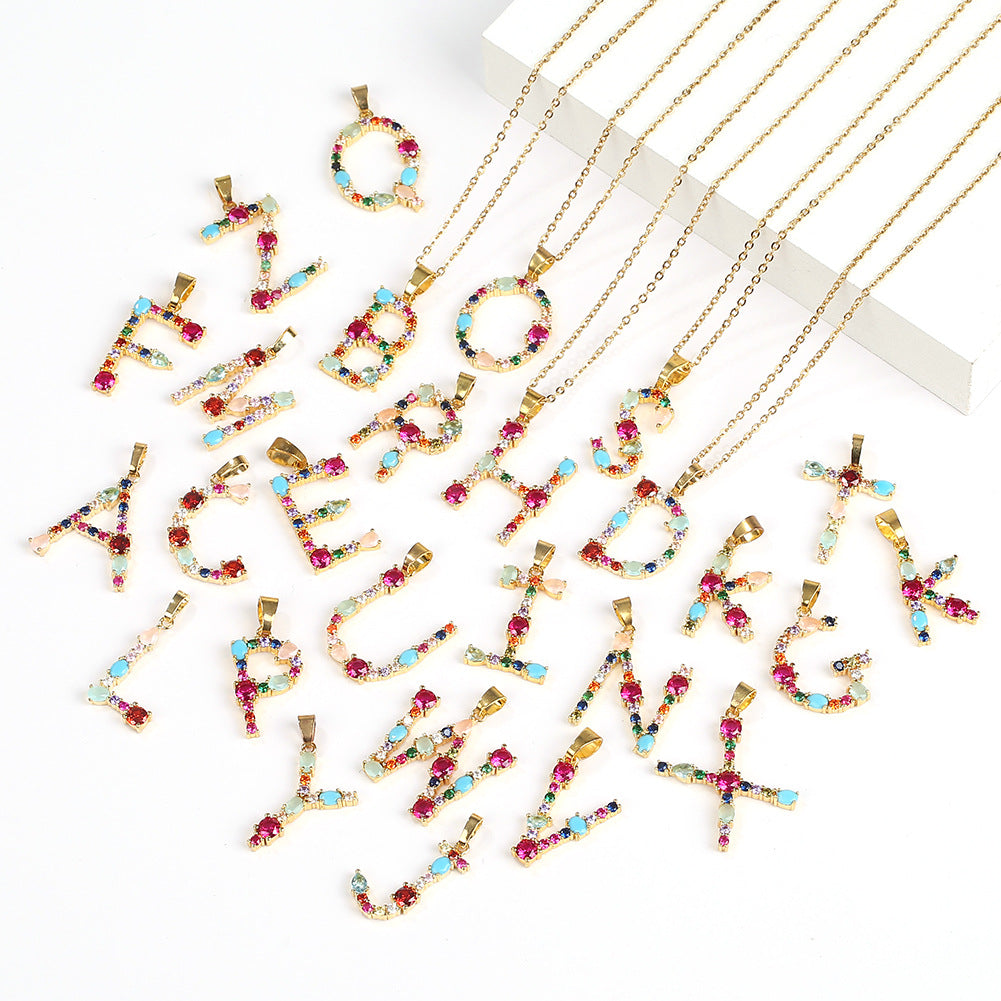 Copper Letter Copper Necklaces-Bijou Crush