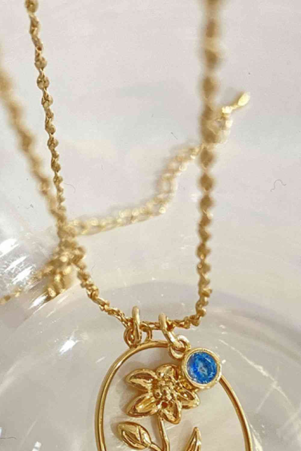 Flower Shell Pendant Copper Necklace-Bijou Crush