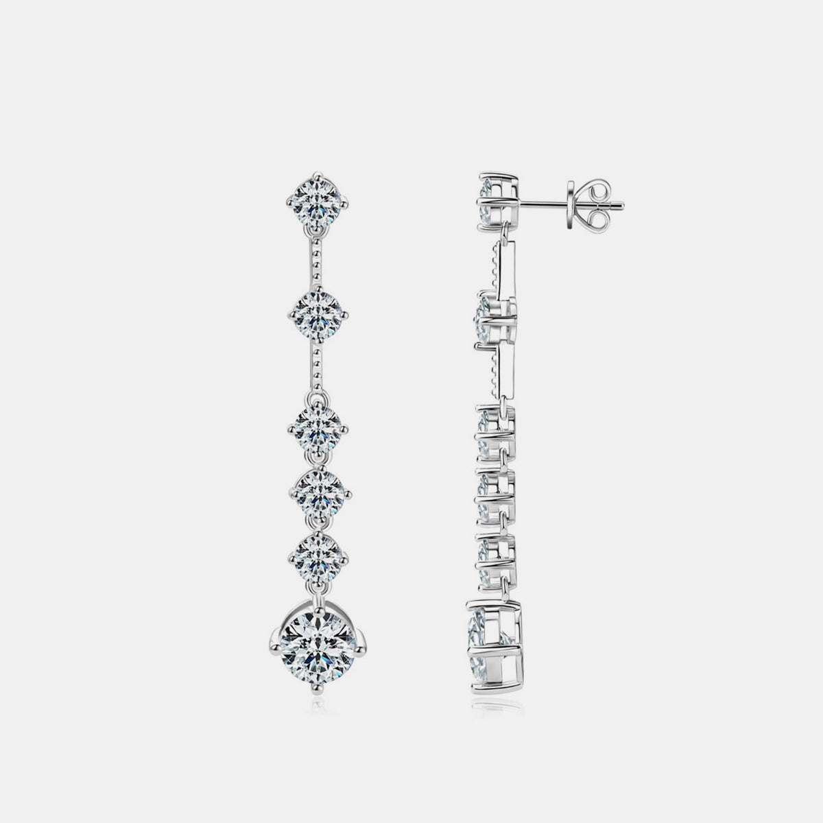 4 Carat Moissanite 925 Sterling Silver Earrings-Bijou Crush