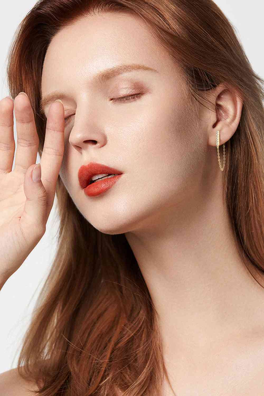 Moissanite 925 Sterling Silver Connected Earrings-Bijou Crush