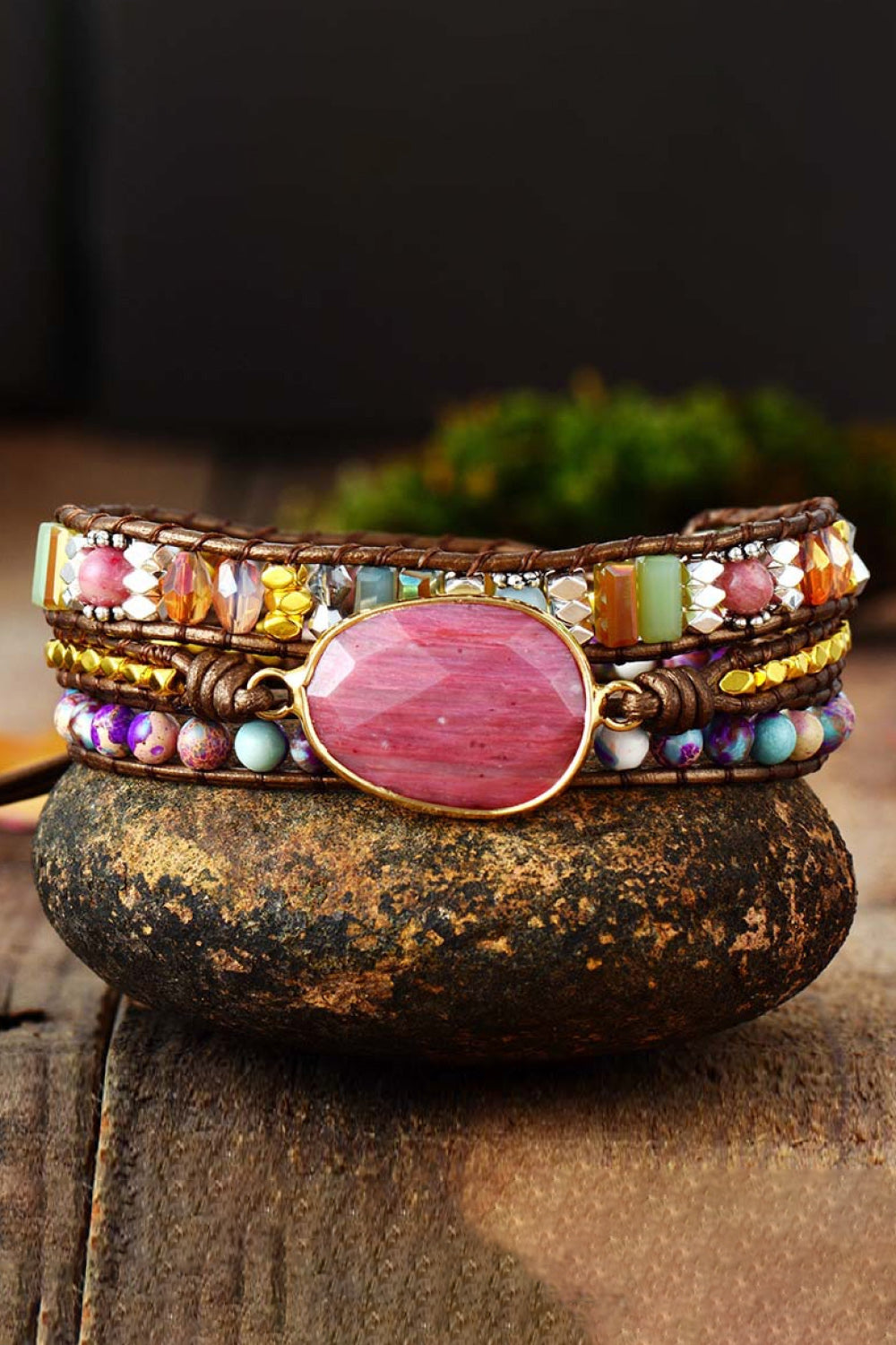 Handmade Crystal Beaded Natural Stone Bracelet-Bijou Crush