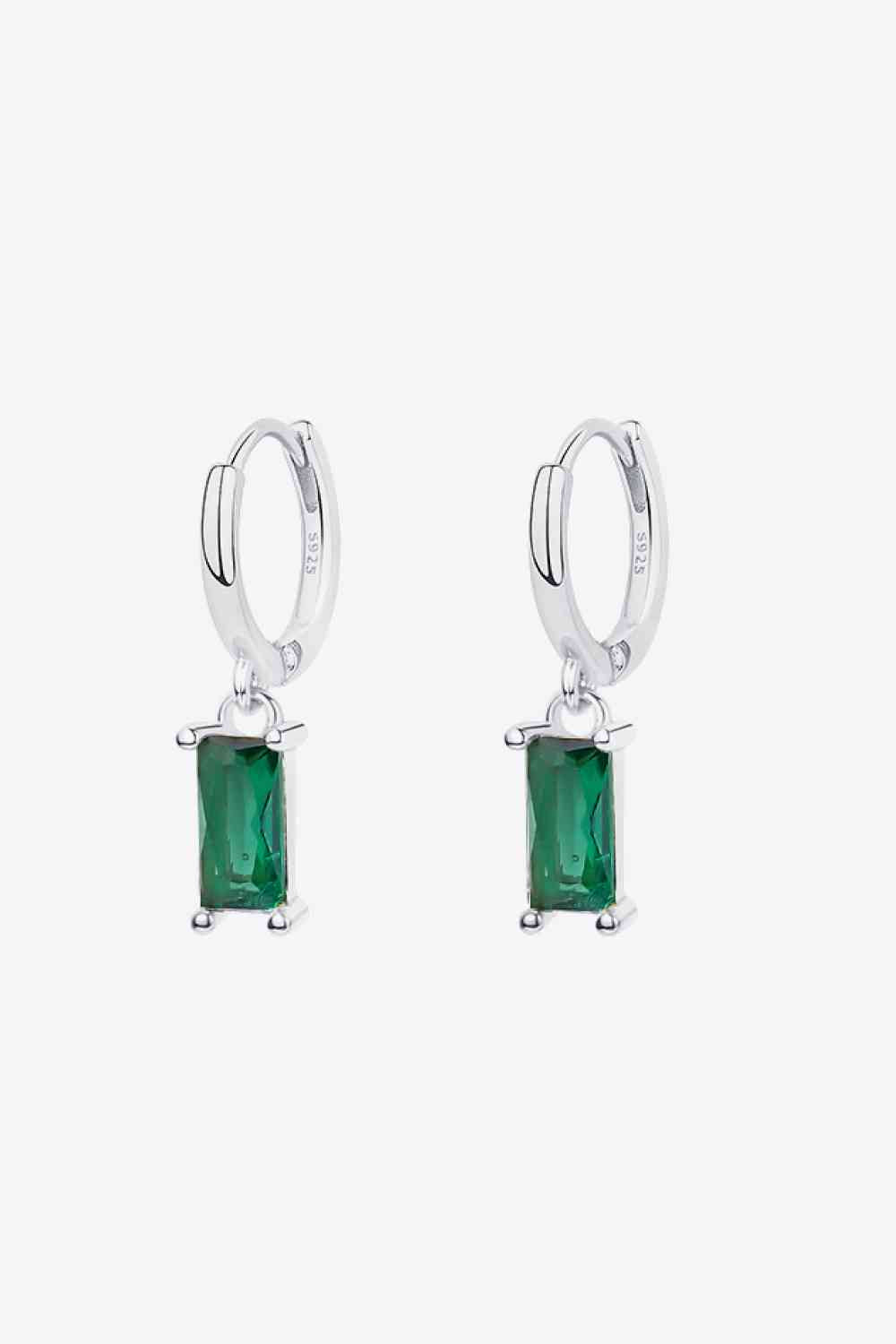 Retro 925 Sterling Silver Cubic Zirconia Drop Earrings-Bijou Crush