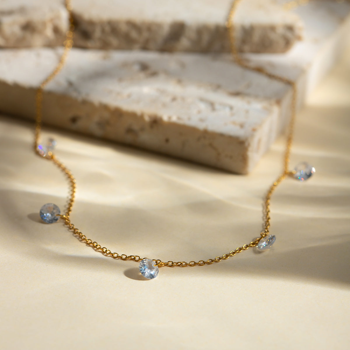 Stainless Steel Rhinestone Charm Necklace-Bijou Crush