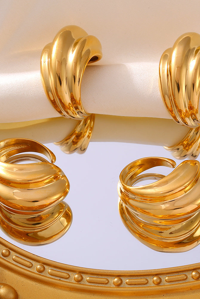 18K Gold-Plated Titanium Steel Open Ring-Bijou Crush