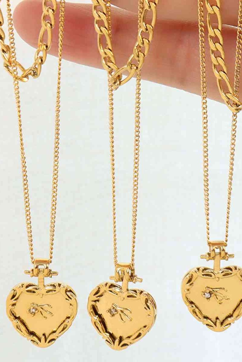 Heart Shape Double-Layered Stainless Steel Necklace-Bijou Crush