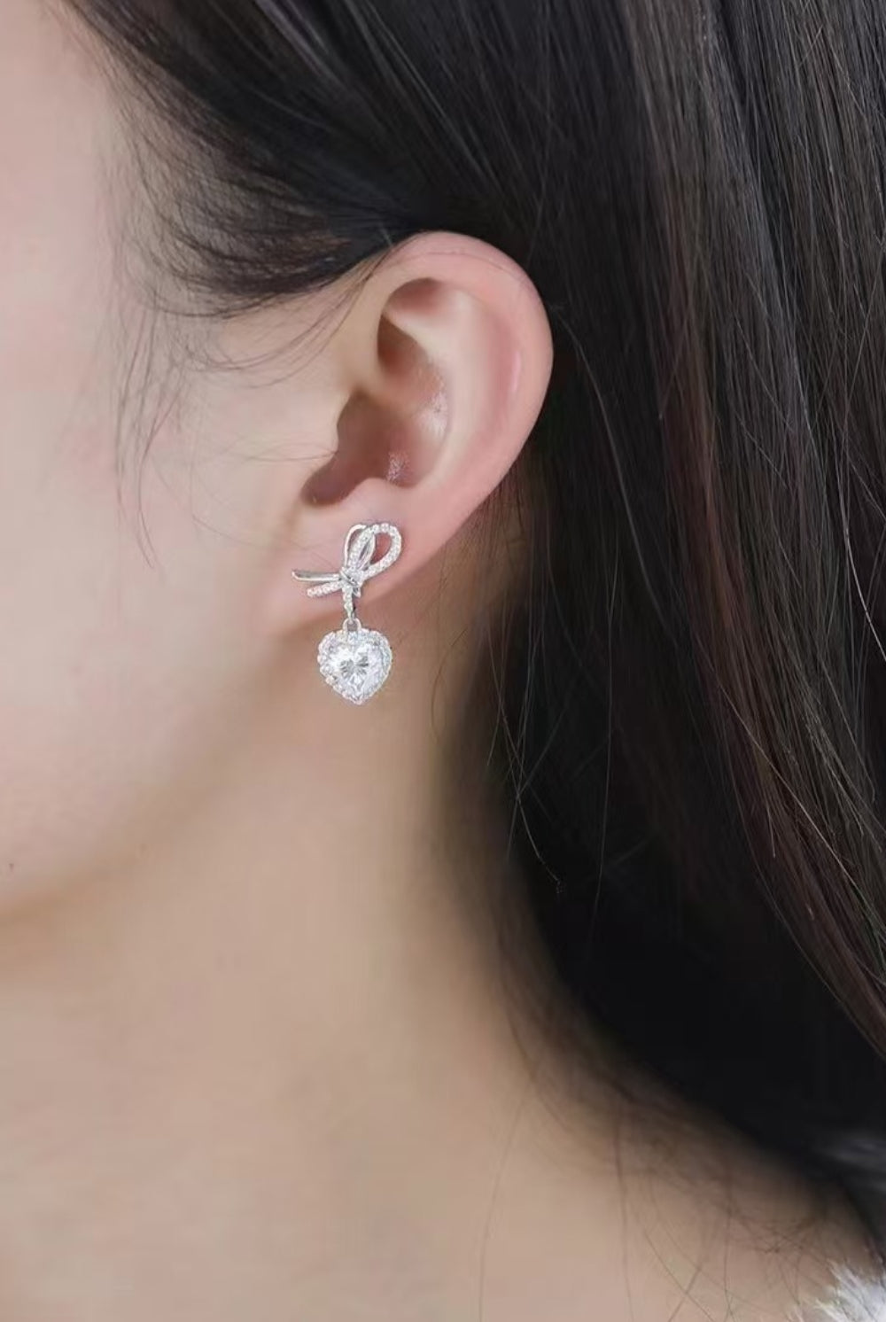 2-Carat Radiant Moissanite Heart-Shaped Earrings-Bijou Crush