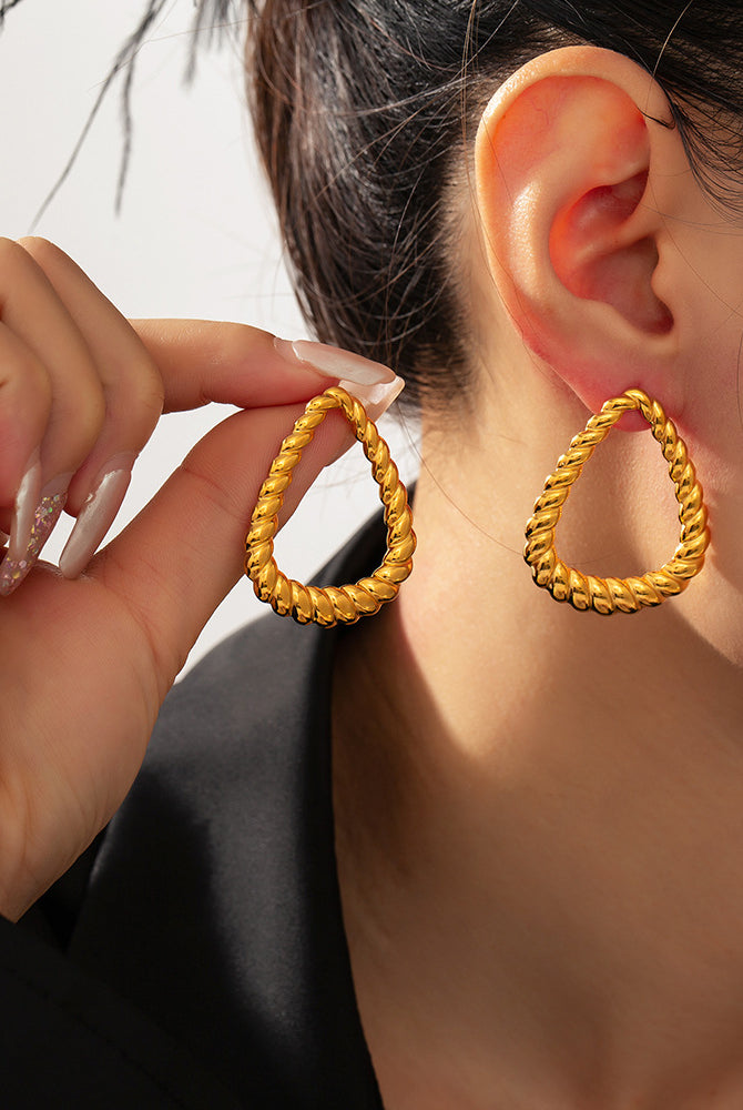 18K Gold-Plated Twisted Earrings-Bijou Crush