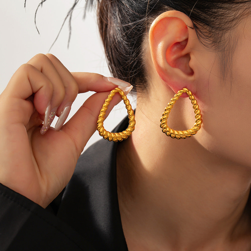 18K Gold-Plated Twisted Earrings-Bijou Crush