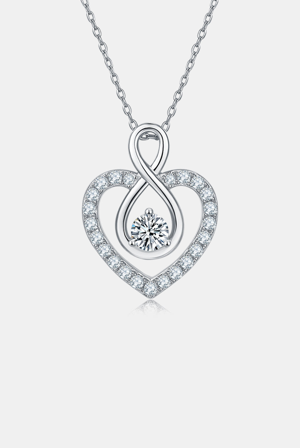 1 Carat Moissanite 925 Sterling Silver Heart Shape Necklace-Bijou Crush