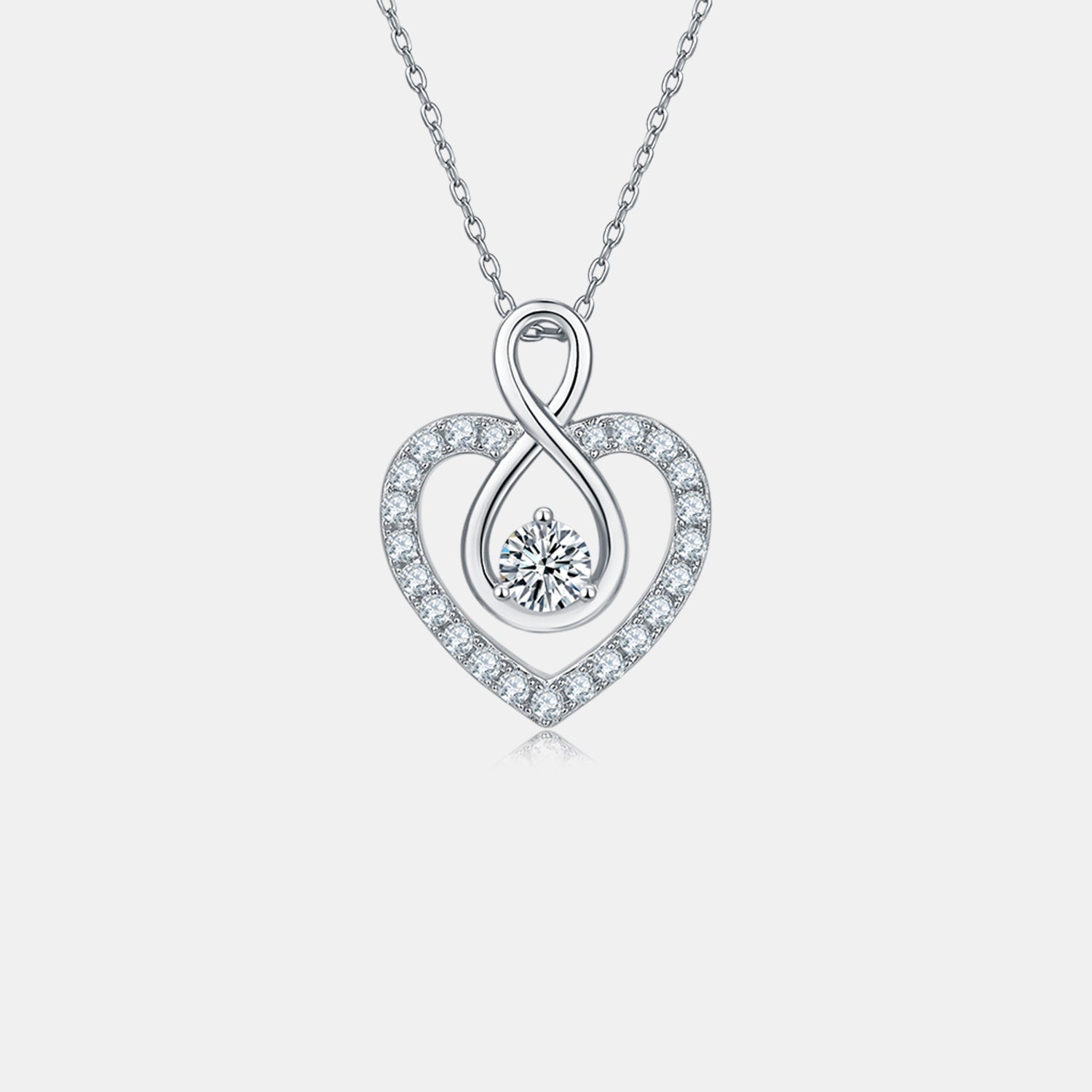 1 Carat Moissanite 925 Sterling Silver Heart Shape Necklace-Bijou Crush