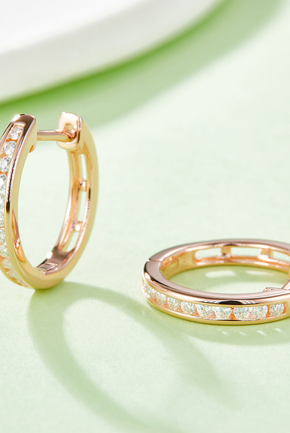 Moissanite 925 Sterling Silver Huggie Earrings-Bijou Crush