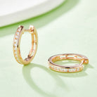 Moissanite 925 Sterling Silver Huggie Earrings-Bijou Crush