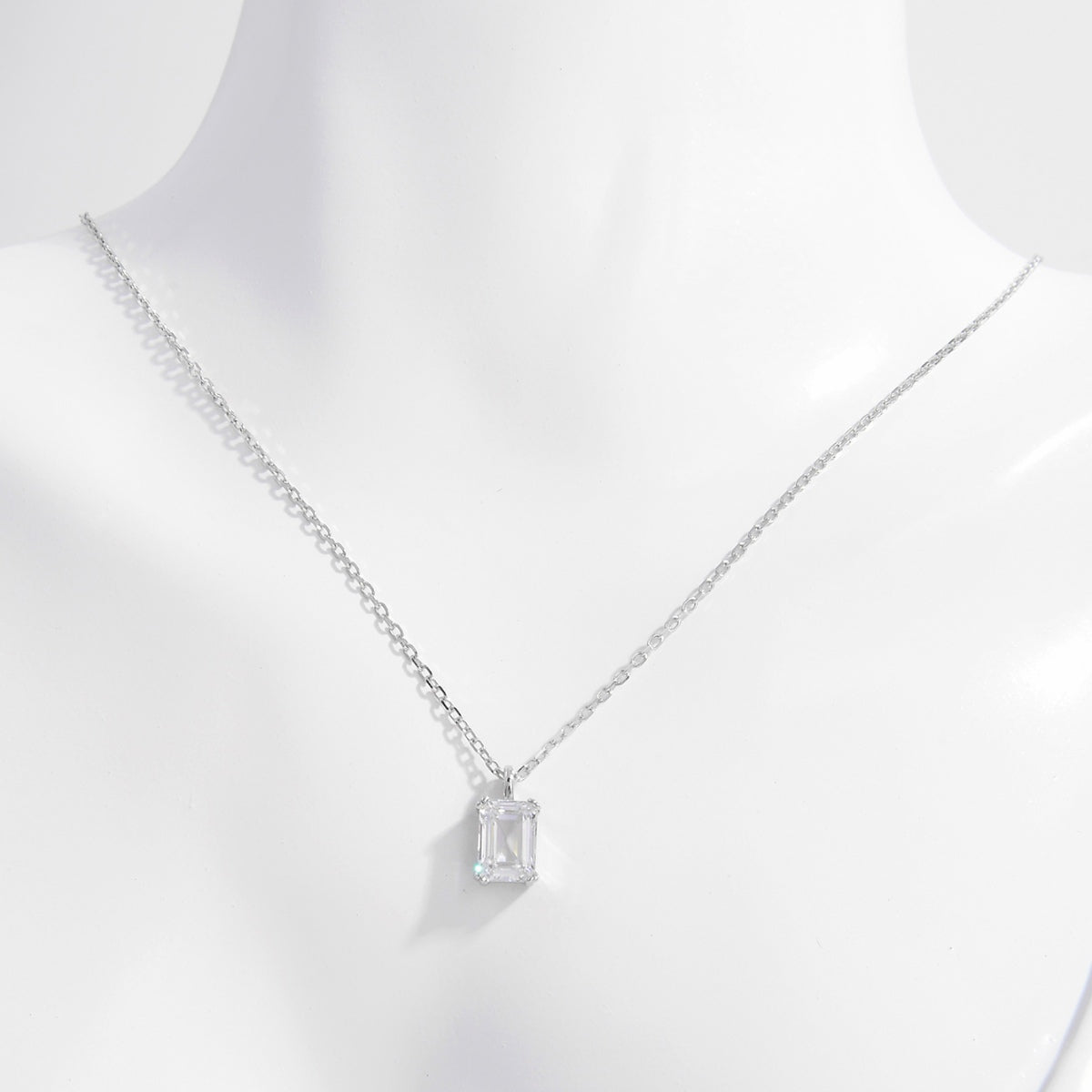Sterling Silver Zircon Pendant Necklace-Bijou Crush