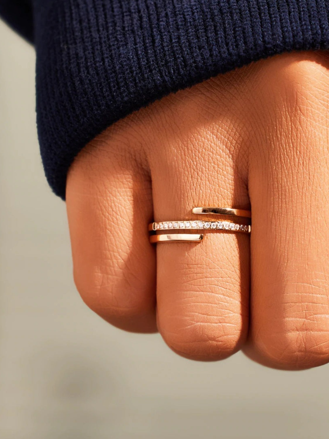 Golden Glow 925 Sterling Silver Zircon Ring-Bijou Crush