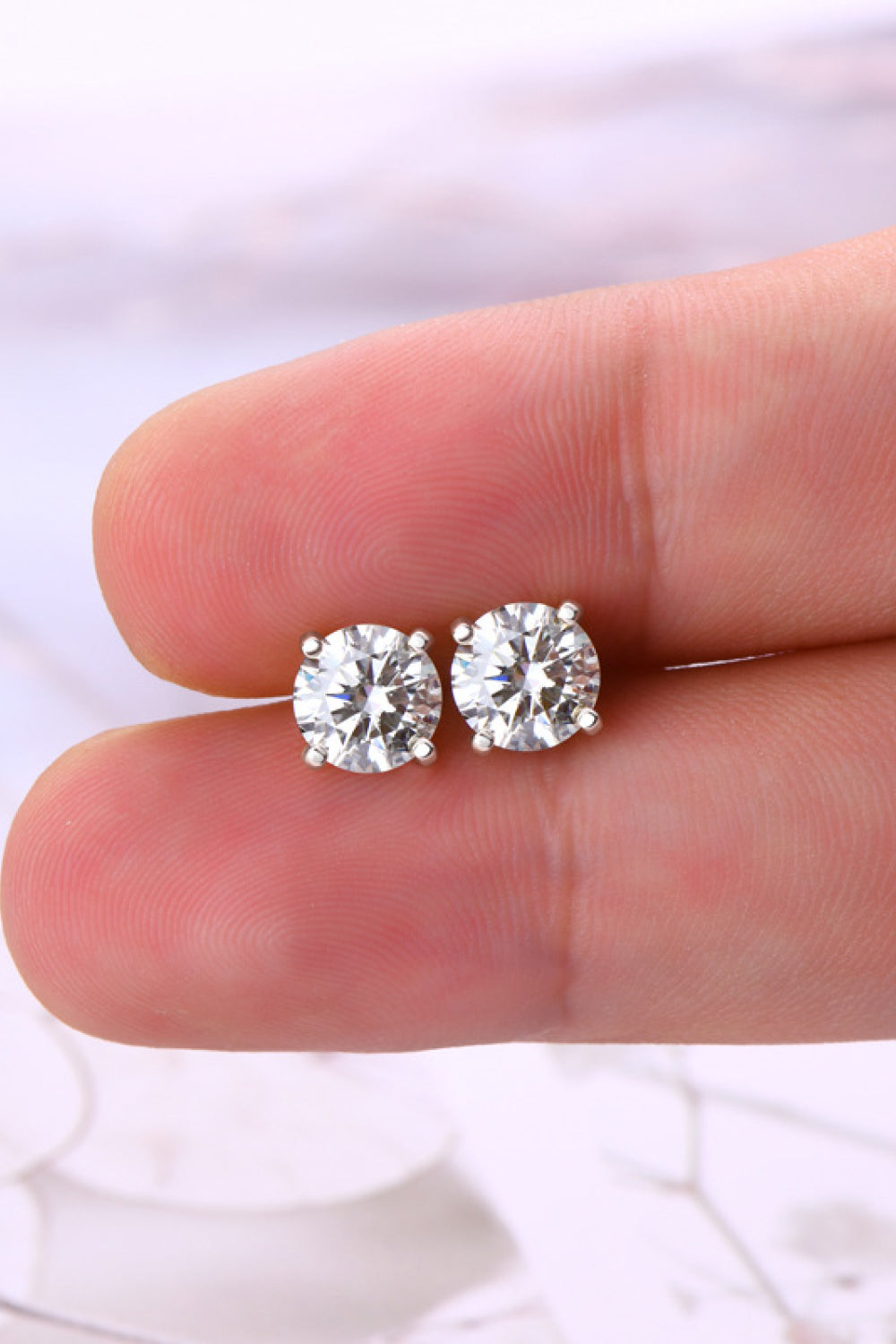 2-Carat Moissanite Stud Earrings in 925 Sterling Silver-Bijou Crush