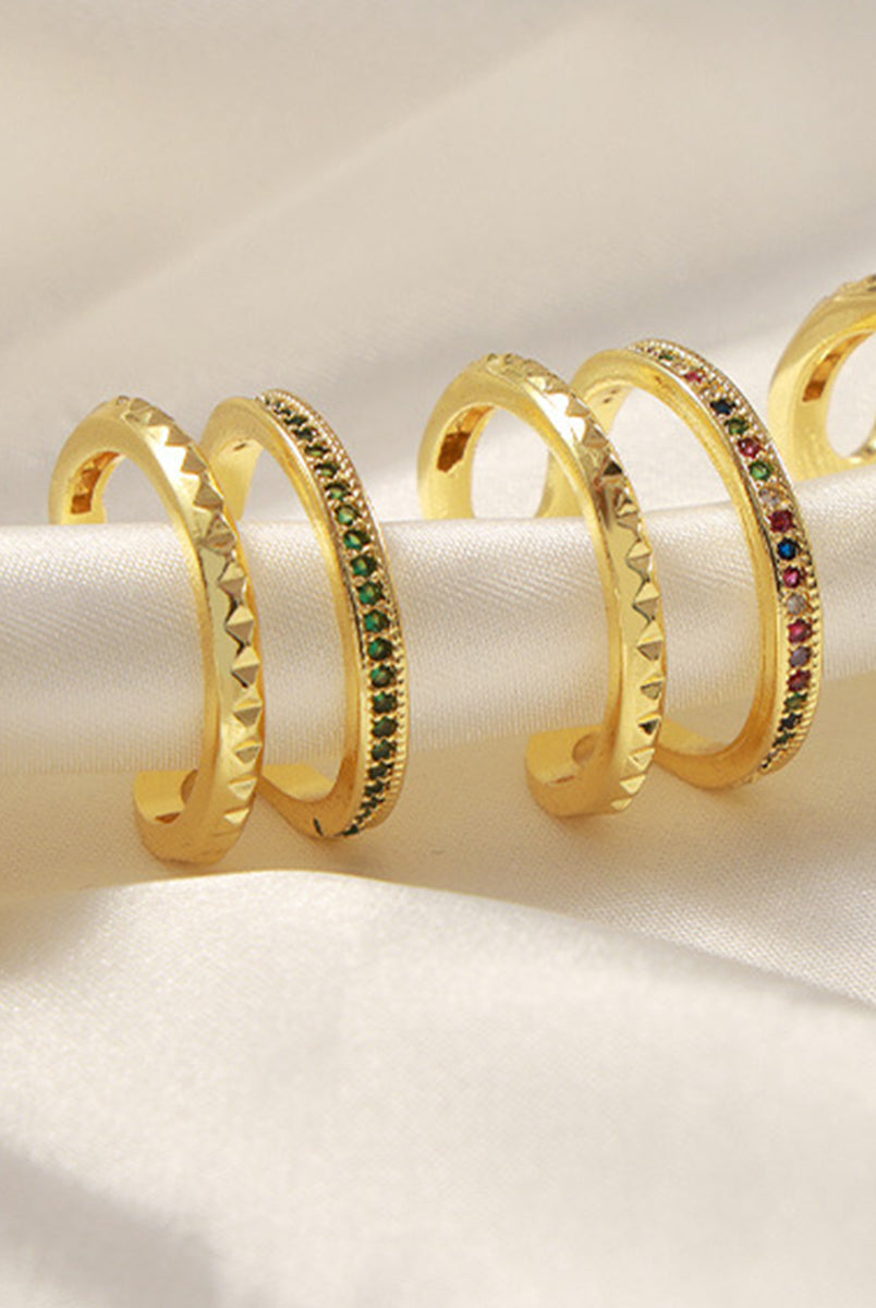 Gold-Plated Czech Diamond Double-Layered Ring-Bijou Crush