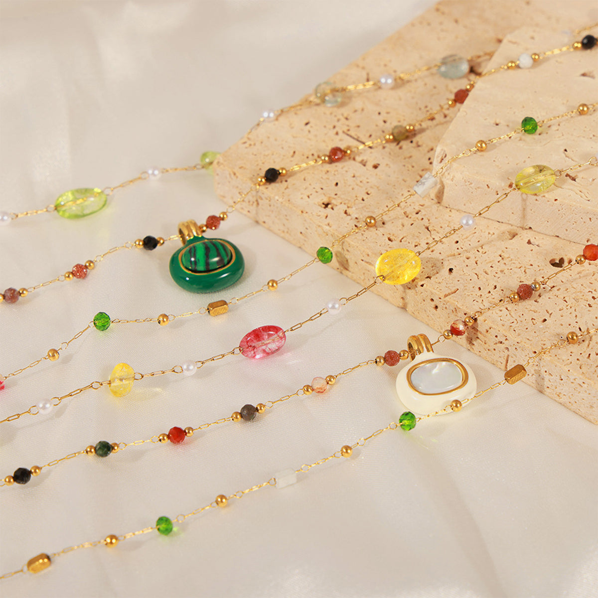 Titanium Steel Gold-plated Bead Necklace-Bijou Crush