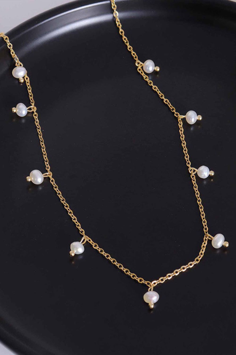 18K Gold-Plated Titanium Steel Pearl Necklace-Bijou Crush