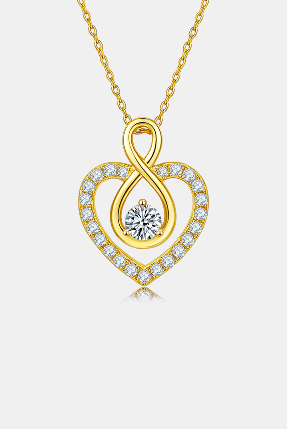 1 Carat Moissanite 925 Sterling Silver Heart Shape Necklace-Bijou Crush