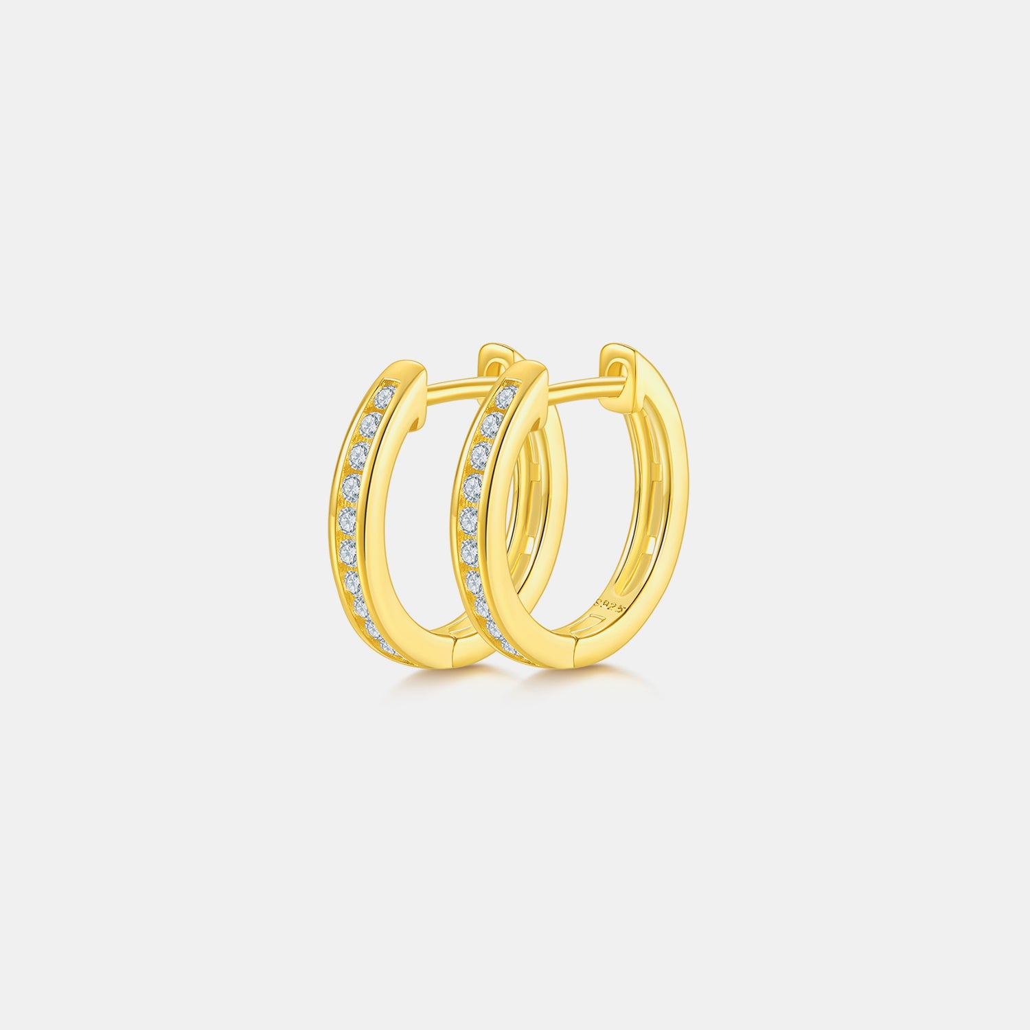 Moissanite 925 Sterling Silver Huggie Earrings-Bijou Crush