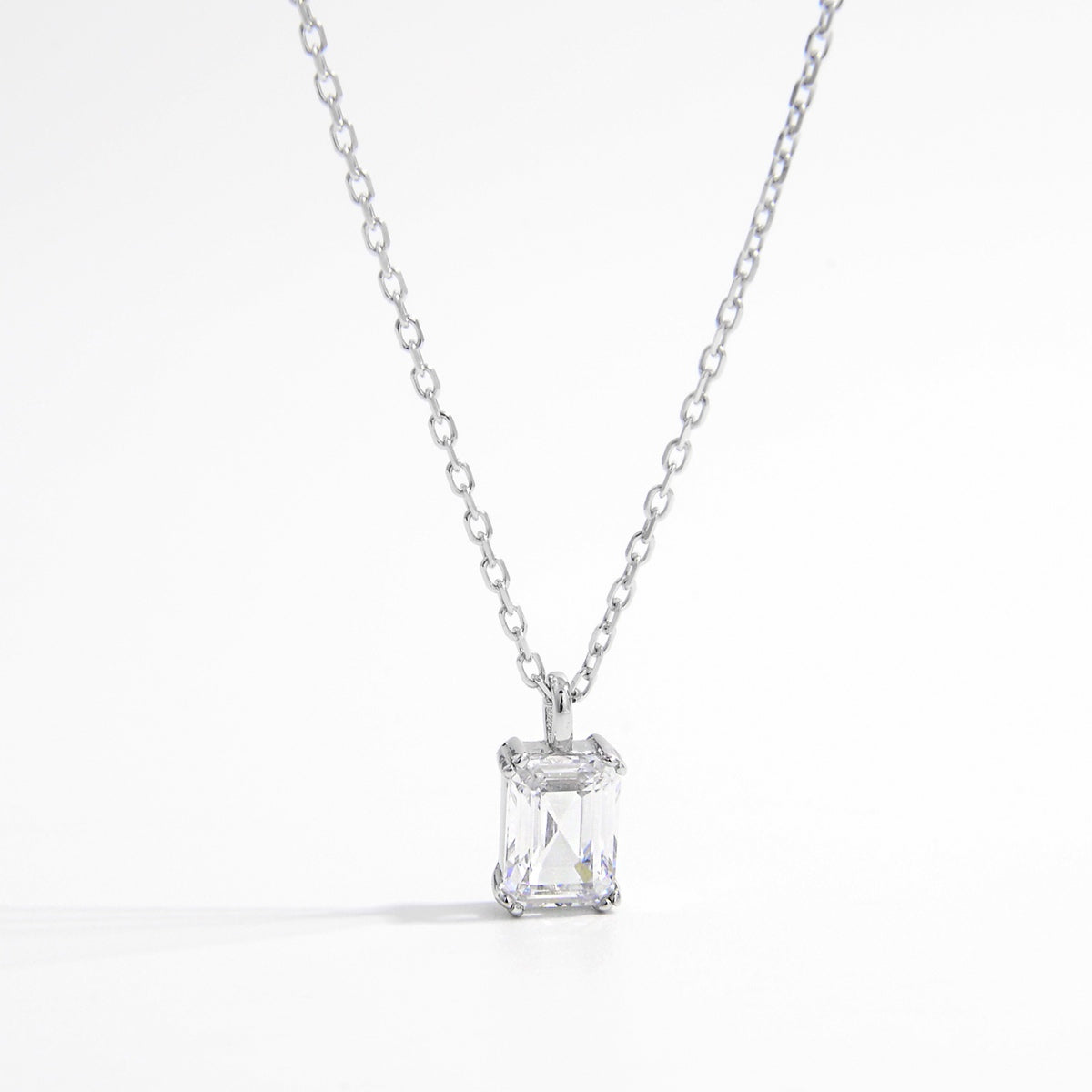 Sterling Silver Zircon Pendant Necklace-Bijou Crush