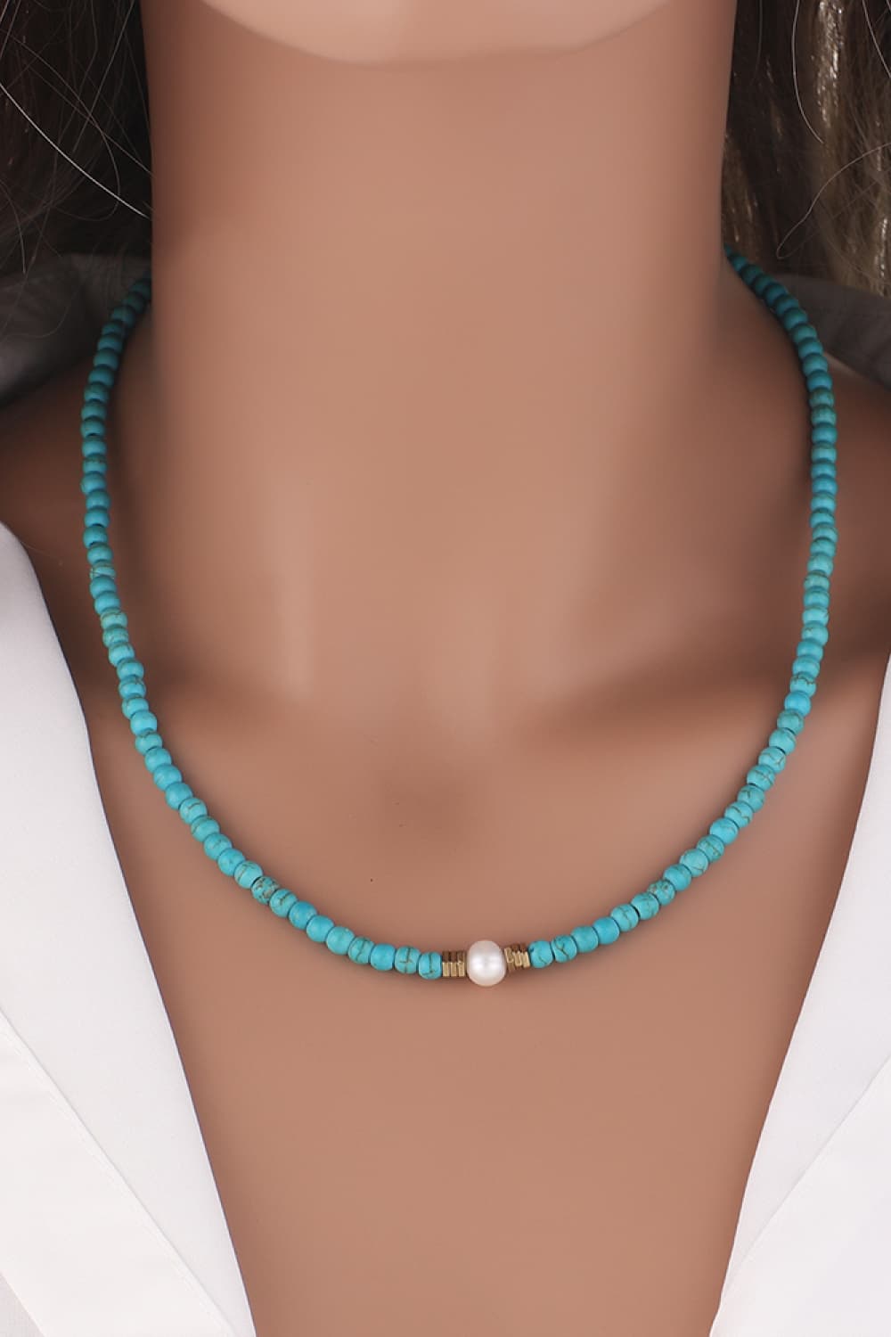 Turquoise & Pearl Necklace-Bijou Crush