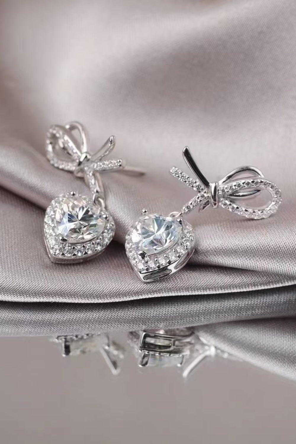 2-Carat Radiant Moissanite Heart-Shaped Earrings-Bijou Crush