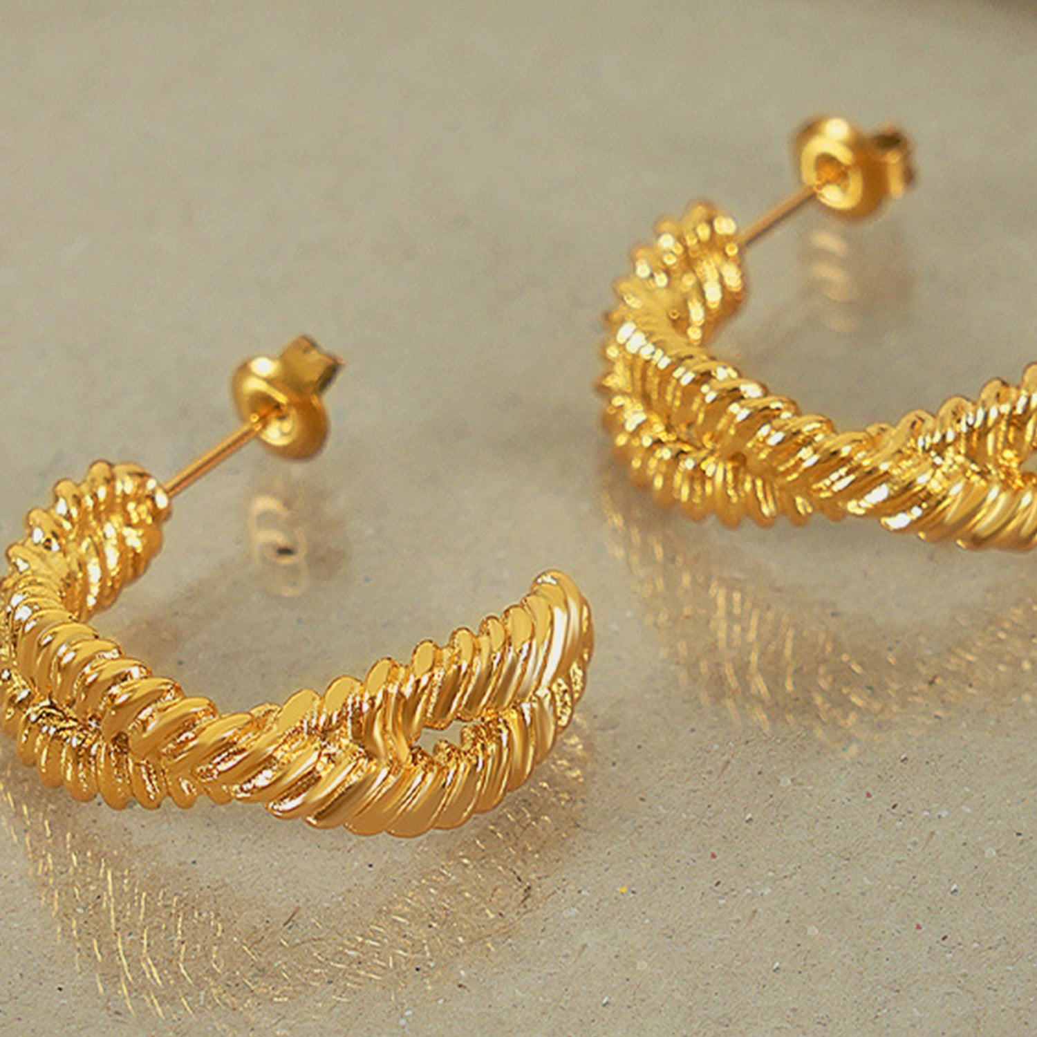 Titanium Steel Geometric Stud Earrings-Bijou Crush