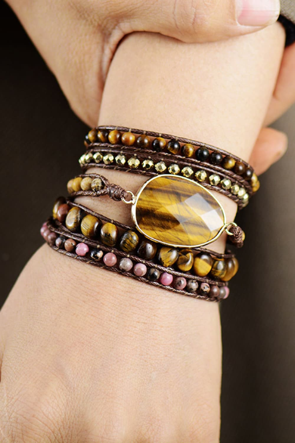 Natural Stone Layered Bracelet-Bijou Crush